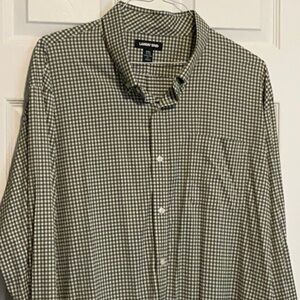 Lands' End Olive Checkered Shirt
